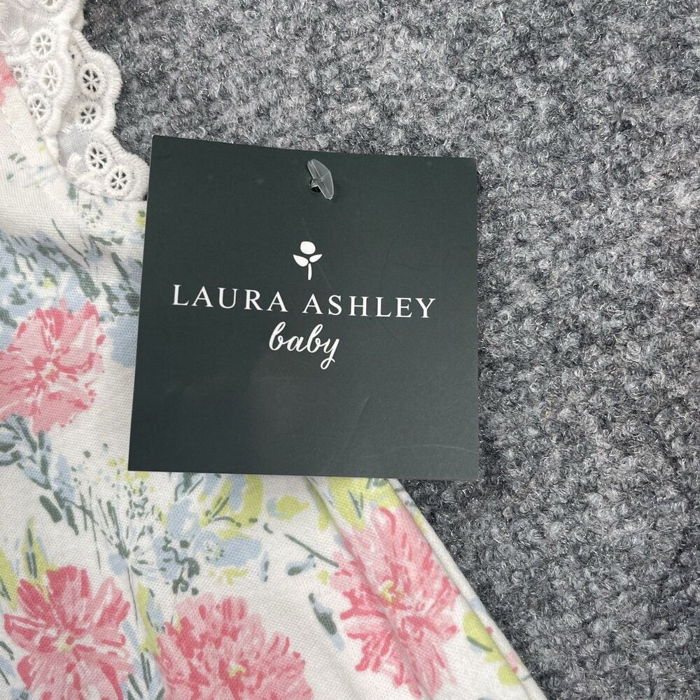 Laura Ashley Baby One Piece Romper 12 Months Eyelet Trim Cotton NEW W Tags - Picture 3 of 8